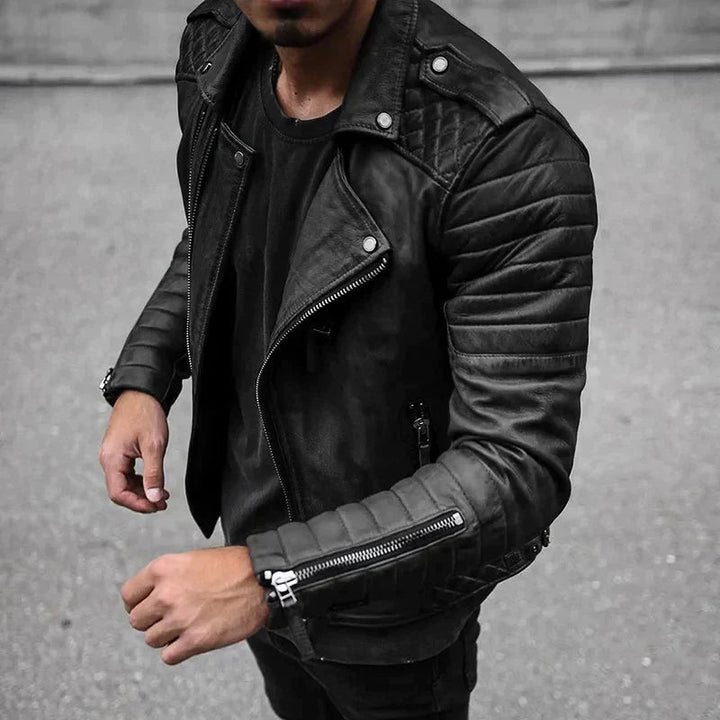 Men’s Trendy Zip-Up Moto Jacket