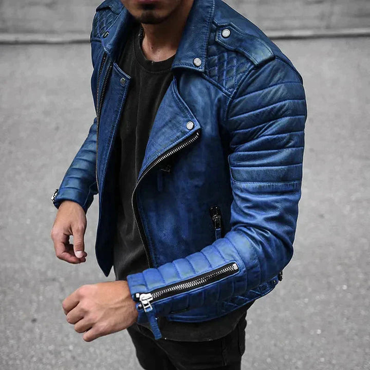 Men’s Trendy Zip-Up Moto Jacket