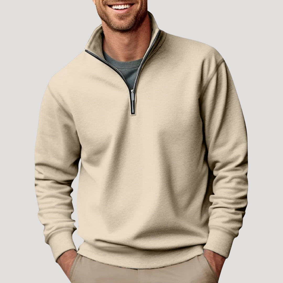 Men’s Casual Quarter Zip Collar Sweatshirt