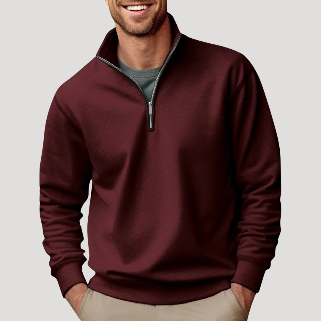 Men’s Casual Quarter Zip Collar Sweatshirt