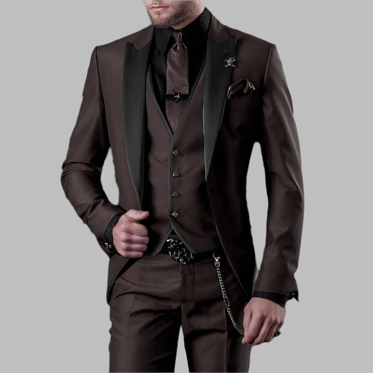 Men Luxury Three Piece Wedding Suit Set