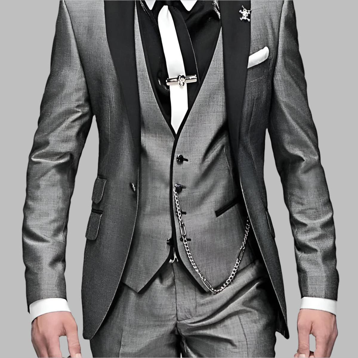 Men Luxury Three Piece Wedding Suit Set