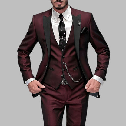 Men Luxury Three Piece Wedding Suit Set