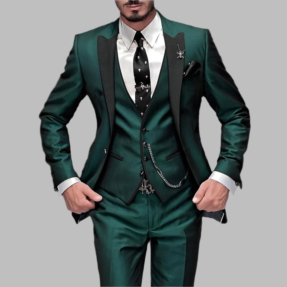 Men Luxury Three Piece Wedding Suit Set
