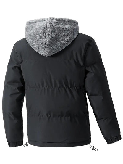 Chaqueta con capucha de hombre, estilo urbano cálido