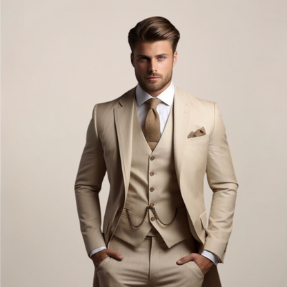 Traje formal de tres piezas para hombre - Primavera