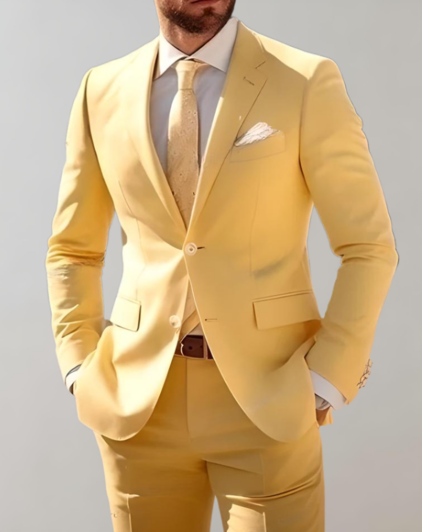 Men’s Slim Fit Two Piece Business Suit - Blazer and Trousers