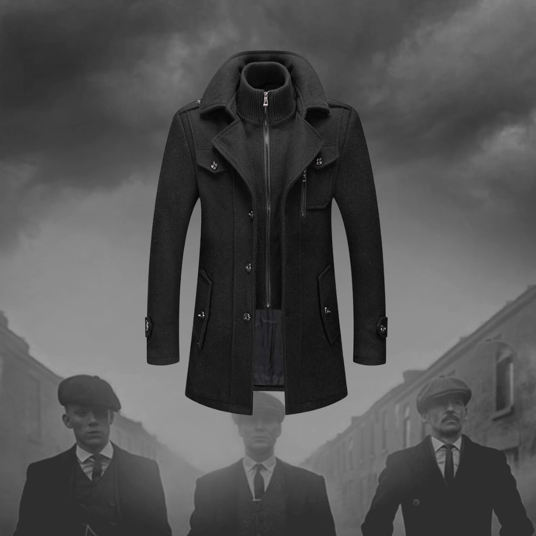 Classic Double Layer Long Coat For Men