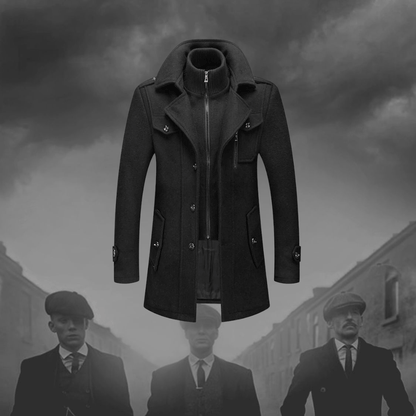 Classic Double Layer Long Coat For Men