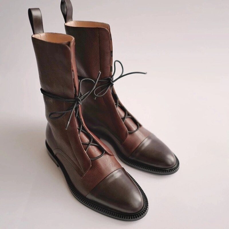 Botas clásicas de combate con cordones para mujer