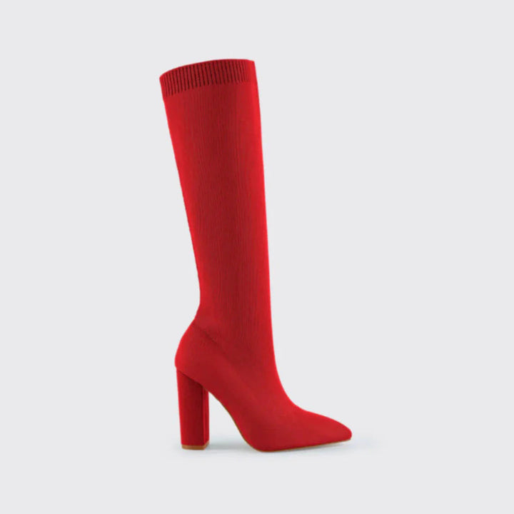 Botas de tacón alto de invierno para mujer hasta la rodilla