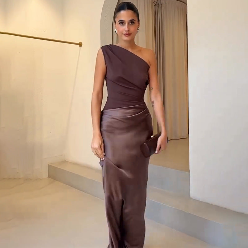Chic Women’s One-Shoulder Evening Dress