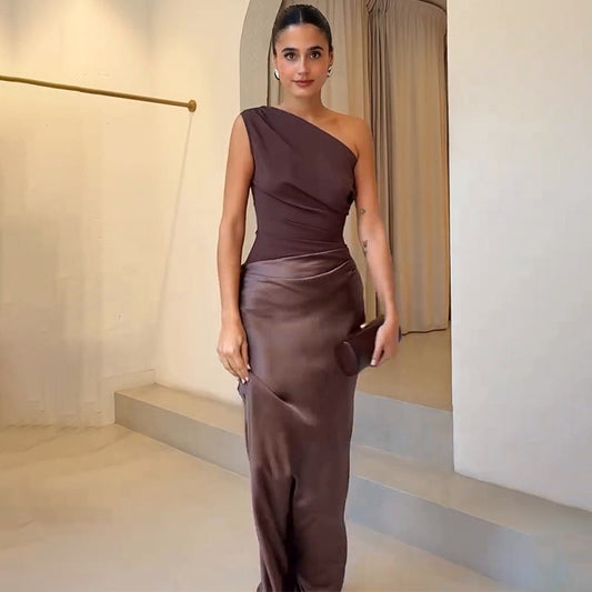 Chic Women’s One-Shoulder Evening Dress