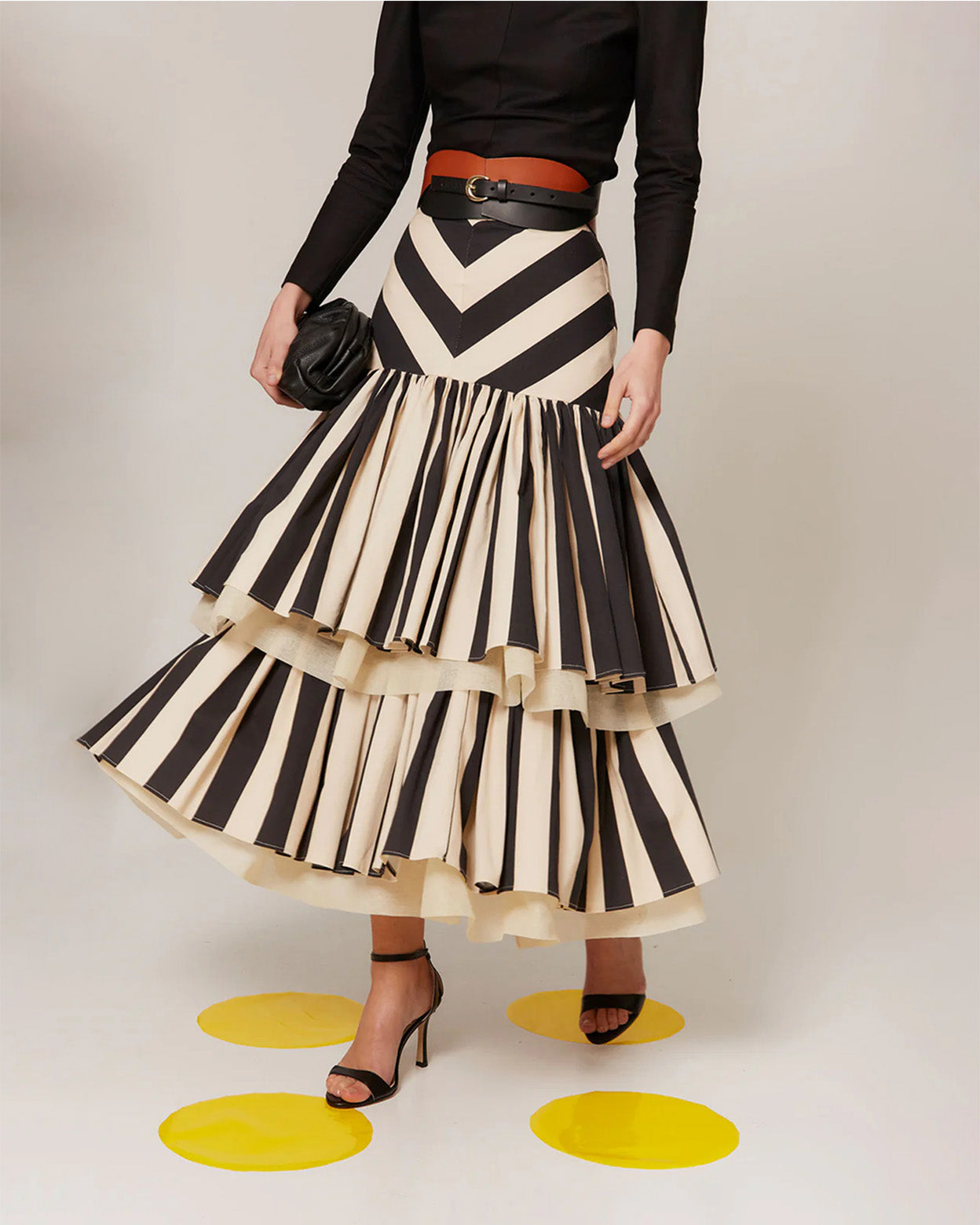Formline | Elegant Pleated Tiered Midi Skirt