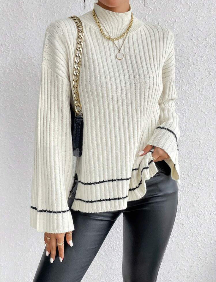 Women’s Winter Loose Fit Ribbed Knit Sweater