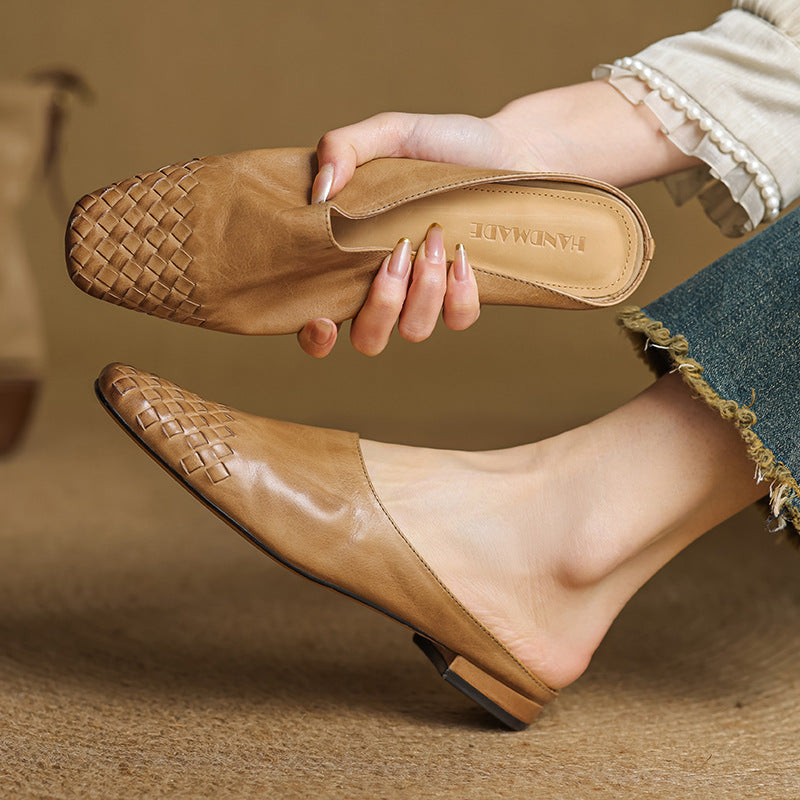Mules de cuero transpirable
