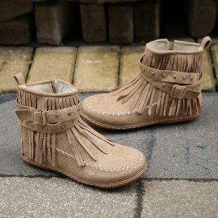 Botines de tacón para mujer con flecos de moda