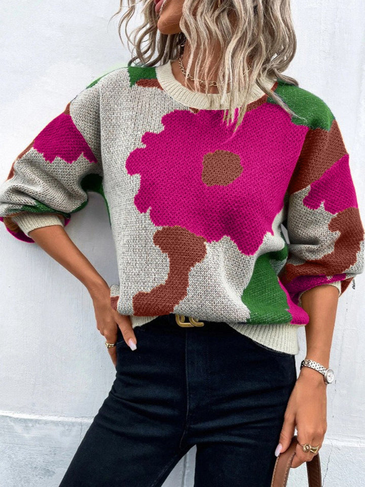 Women's Floral Print Pullover Sweater