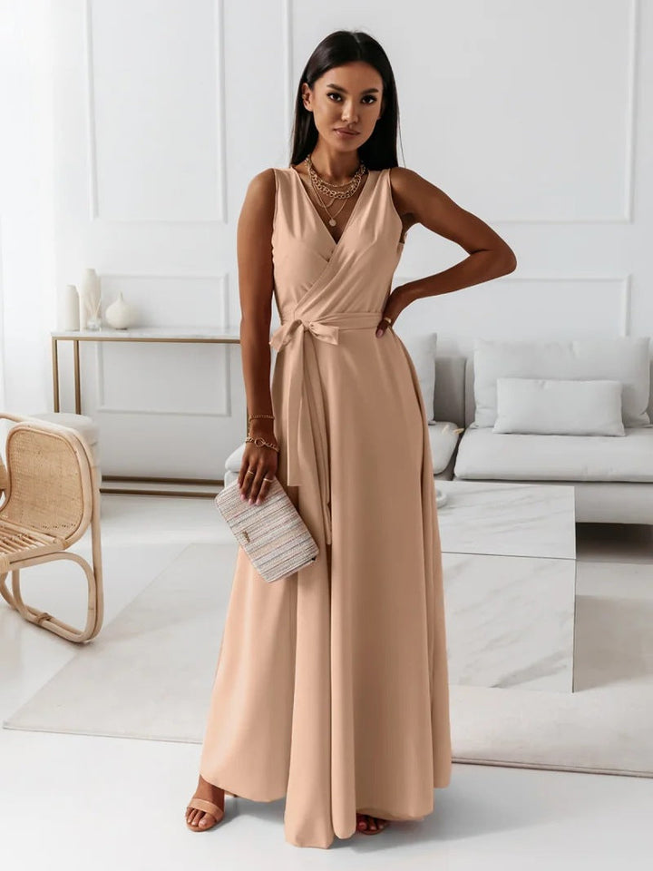Hailey | Vestido largo cruzado elegante para invitadas de boda