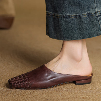 Mules de cuero transpirable