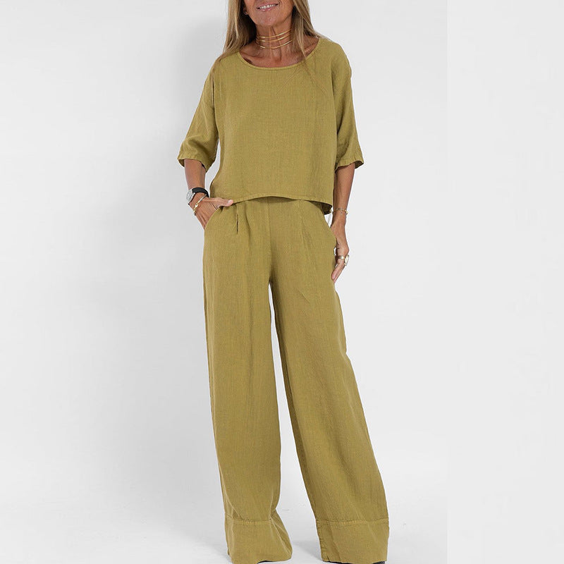 Conjunto cómodo de ropa holgada a juego para mujer