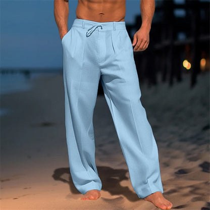 Pantalones relajados de hombre con cordón para primavera