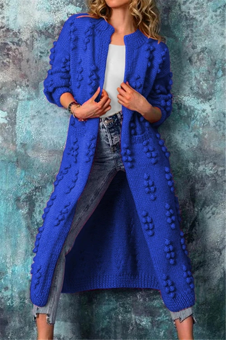 Women’s Long Knit Open Front Textured Cardigan