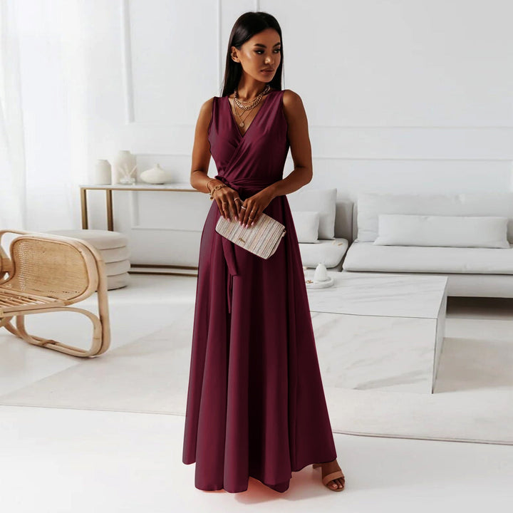 Hailey | Vestido largo cruzado elegante para invitadas de boda