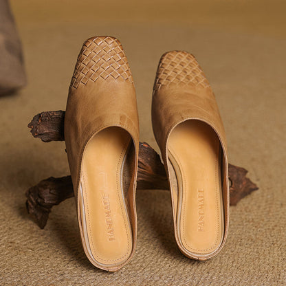 Mules de cuero transpirable