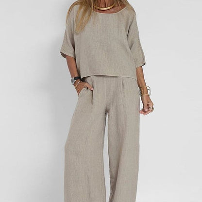 Conjunto cómodo de ropa holgada a juego para mujer