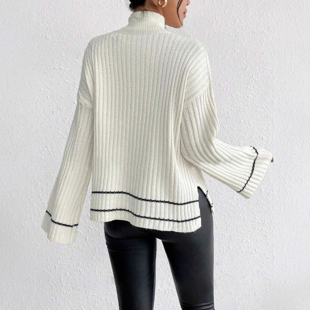 Women’s Winter Loose Fit Ribbed Knit Sweater