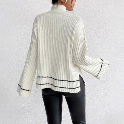 Women’s Winter Loose Fit Ribbed Knit Sweater