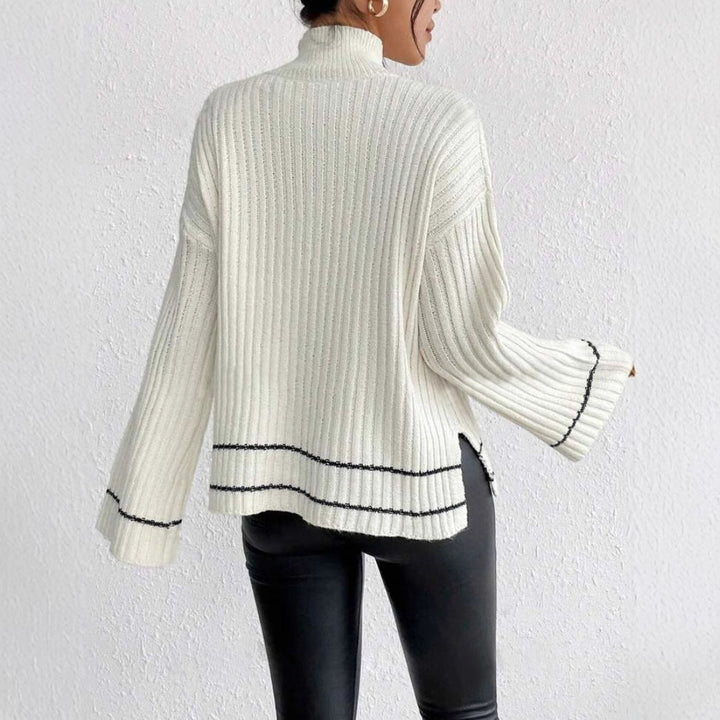 Suéter de punto acanalado holgado de invierno para mujer