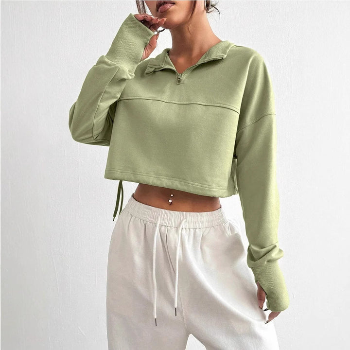 Women’s Winter Crop Half-Zip Sweatshirt