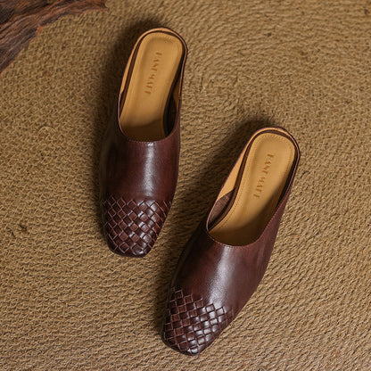 Mules de cuero transpirable