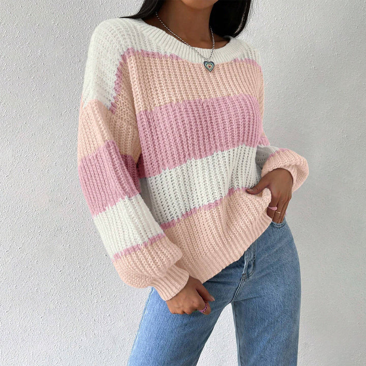 Women’s Striped Knit Pullover Sweater