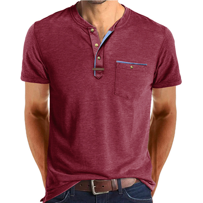 Classic Round Neck Pocket Shirt