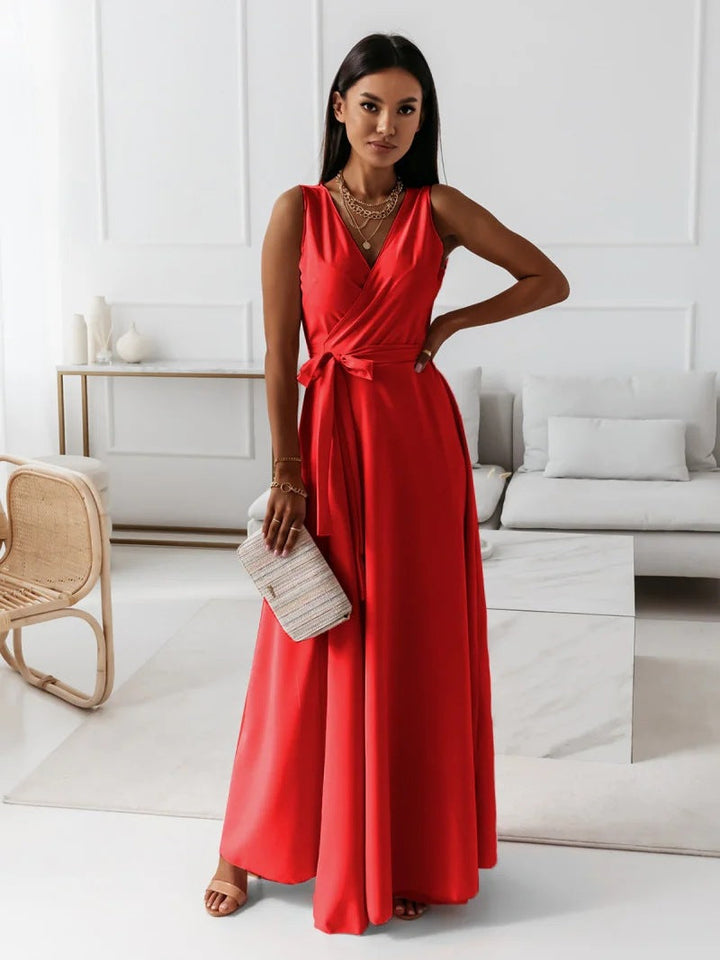 Hailey | Vestido largo cruzado elegante para invitadas de boda