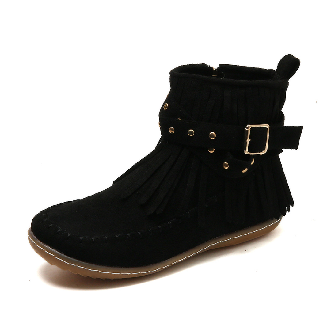 Women’s Trendy Fringe Detail Ankle Boots