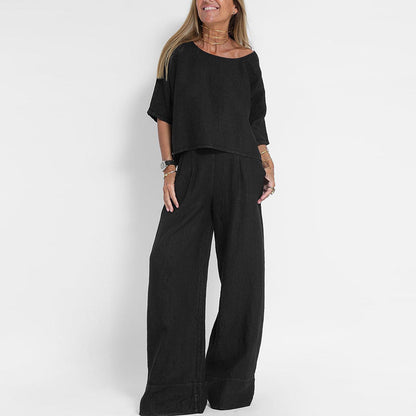 Conjunto cómodo de ropa holgada a juego para mujer
