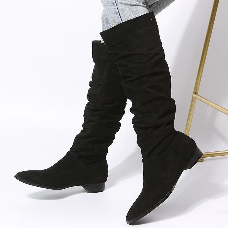 Women’s Slouchy Knee-High Boots with Block Heel