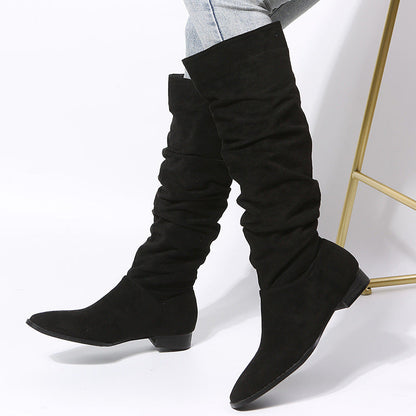 Women’s Slouchy Knee-High Boots with Block Heel