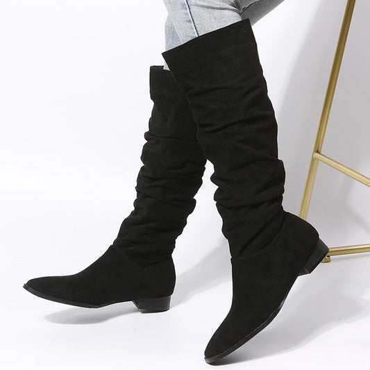 Women’s Slouchy Knee-High Boots with Block Heel