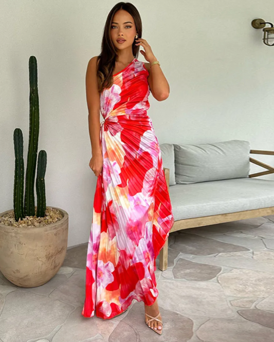 Vibrant Tropical Evening Dress