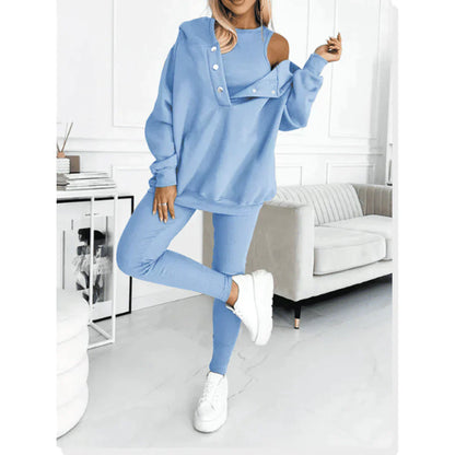 Conjunto de invierno de tres piezas de moda para mujer
