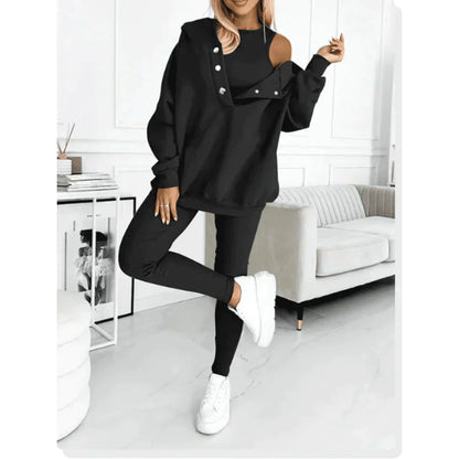 Conjunto de invierno de tres piezas de moda para mujer