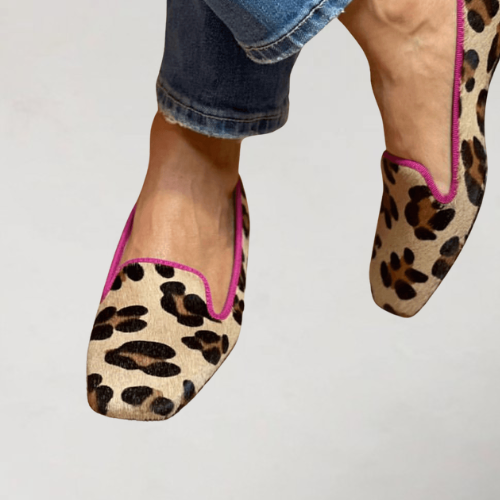 Mocasines con estampado de leopardo