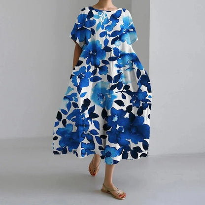 Vestido Midi Floral de Estilo Relajado para Mujer