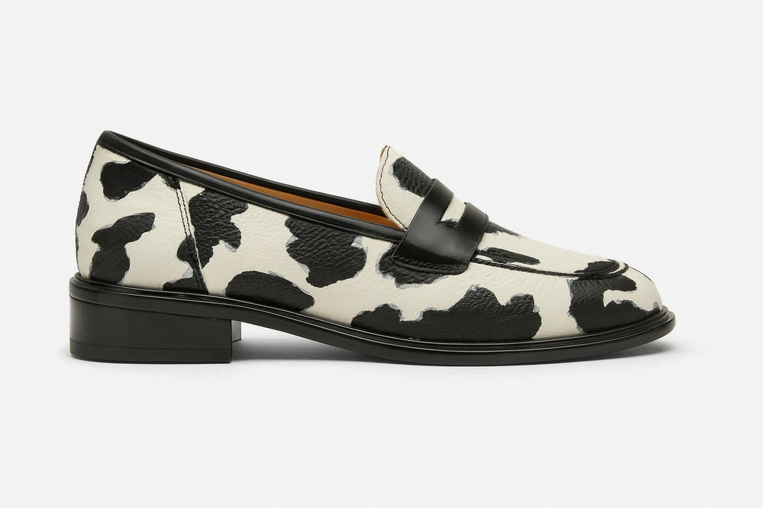 Bold Print Slip-On Comfort Loafers