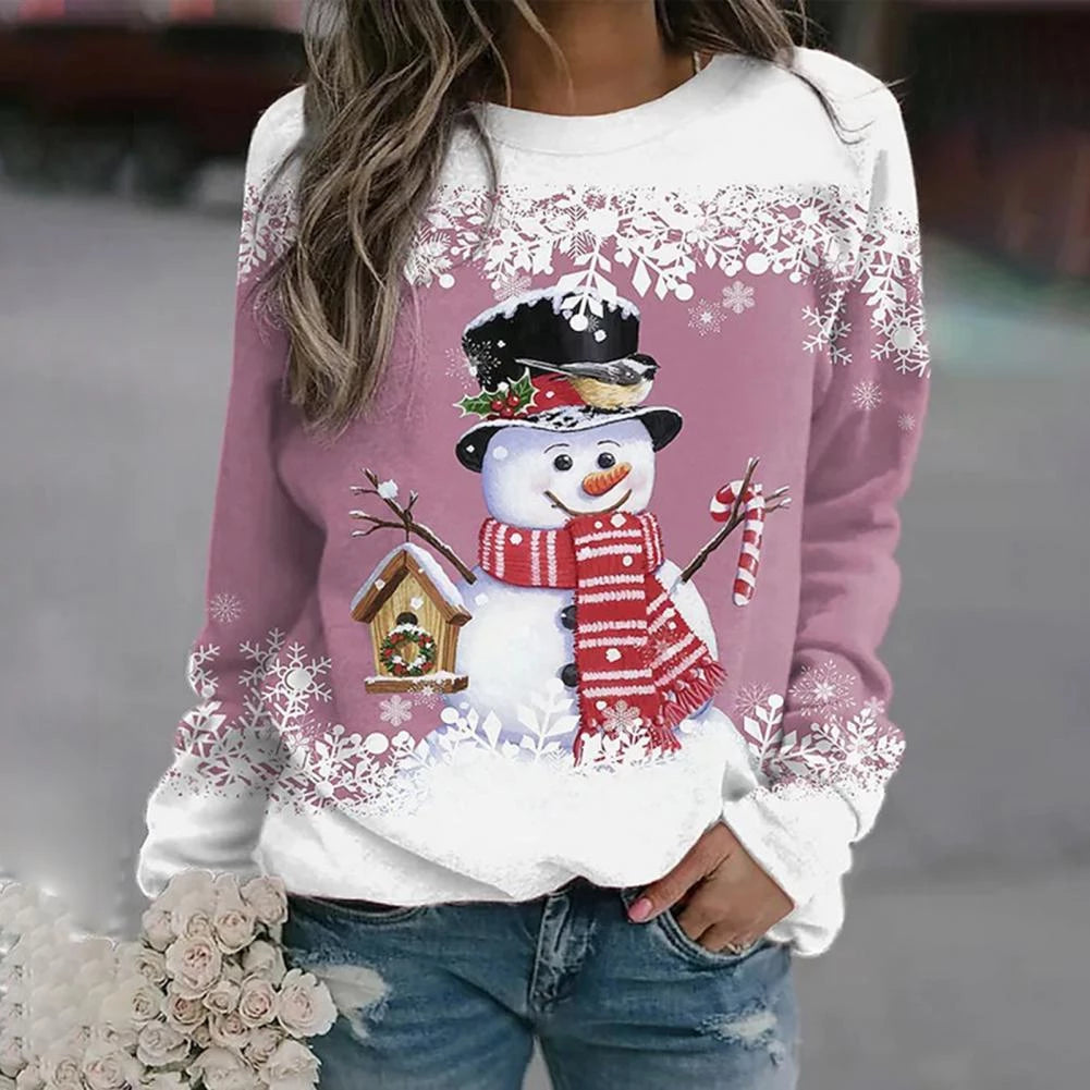 Women Winter Snowman Graphic Sweater
